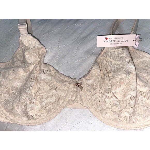 Victoria's Secret Other - VICTORIA SECRET Unlined Demi BRA Body by Victoria 38DD Nude Beige Unlined Lace